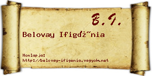 Belovay Ifigénia névjegykártya